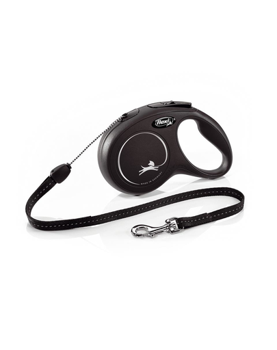 FLEXI New Classic lesa automata cu sir pentru caini, negru, marimea S, 8 m