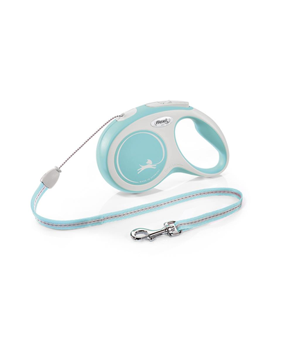 FLEXI New Comfort lesa automata cu banda pentru caini, albastru deschis cu alb, marimea S, 8 m FLEXI New Comfort lesa automata cu banda pentru caini, albastru deschis cu alb, marimea S, 8 m