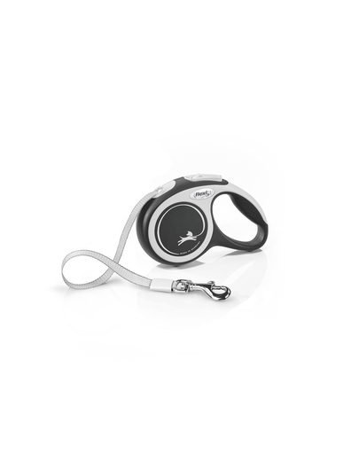 FLEXI New Comfort lesa automata cu banda pentru caini, alb negru, marimea XS, 3 m FLEXI New Comfort lesa automata cu banda pentru caini, alb negru, marimea XS, 3 m