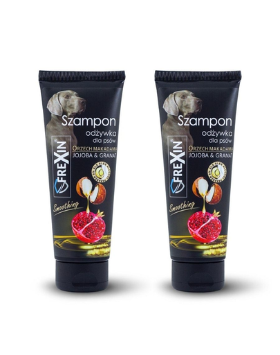 FREXIN Sampon pentru caini 2in1 cu balsam, jojoba si rodie 2x220 g FREXIN Sampon pentru caini 2in1 cu balsam, jojoba si rodie 2x220 g