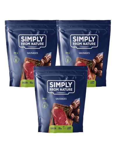SIMPLY FROM NATURE Recompense carnaciori pentru caini, cu carne de caprioara 3x300 g SIMPLY FROM NATURE Recompense carnaciori pentru caini, cu carne de caprioara 3x300 g