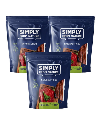 SIMPLY FROM NATURE Nature Sticks recompense pentru caini, carne de cal 3 x 3 buc SIMPLY FROM NATURE Nature Sticks recompense pentru caini, carne de cal 3 x 3 buc