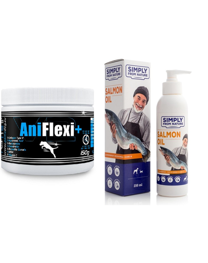 GAME DOG AniFlexi+ V2 Supliment alimentar caini pentru articulatii si oase 150 g + ulei de somon 250 ml Simply from Nature GRATIS GAME DOG AniFlexi+ V2 Supliment alimentar caini pentru articulatii si oase 150 g + ulei de somon 250 ml Simply from Nature GRATIS