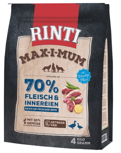RINTI MAX-I-MUM Duck hrana uscata pentru caini adulti, cu rata 4 kg RINTI MAX-I-MUM Duck hrana uscata pentru caini adulti, cu rata 4 kg