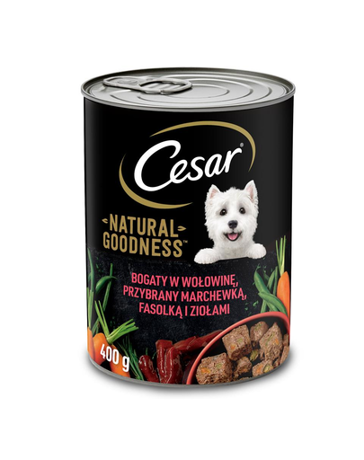 CESAR hrana umeda pentru caini 6 x 400g bogat in carne de vita cu morcovi, fasole si ierburi CESAR hrana umeda pentru caini 6 x 400g bogat in carne de vita cu morcovi, fasole si ierburi