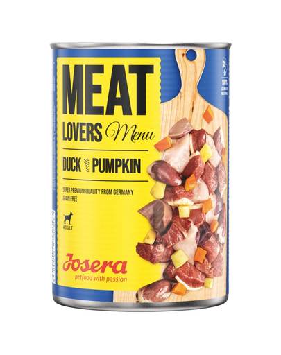 JOSERA Meatlovers Menu hrana umeda pentru caini, rata si dovleac 6x800 g JOSERA Meatlovers Menu hrana umeda pentru caini, rata si dovleac 6x800 g