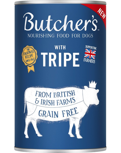 BUTCHER'S Original Tripe Mix hrana umeda caini, cu rumen de vita, pate 1200g BUTCHER'S Original Tripe Mix hrana umeda caini, cu rumen de vita, pate 1200g