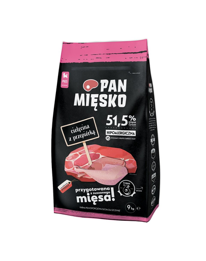 PAN MIĘSKO Hrana uscata pentru caini junior talie mica, cu vita si prepelita 9 kg PAN MIĘSKO Hrana uscata pentru caini junior talie mica, cu vita si prepelita 9 kg
