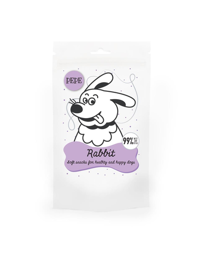 PAKA ZWIERZAKA PEPE Mini Chunkies Rabbit Recompense pentru caini, cu iepure 80 g PAKA ZWIERZAKA PEPE Mini Chunkies Rabbit Recompense pentru caini, cu iepure 80 g