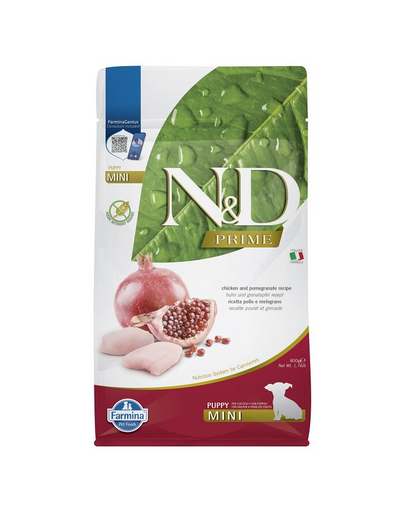 FARMINA N&D Prime Puppy Mini Hrana uscata pentru catei de talie mica, cu pui si rodie 800 g FARMINA N&D Prime Puppy Mini Hrana uscata pentru catei de talie mica, cu pui si rodie 800 g