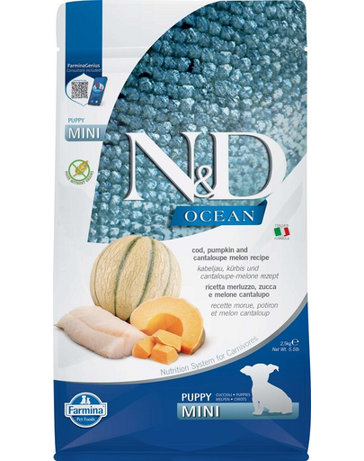 FARMINA N&D Ocean - Hrană pentru pui de cățel - cod, dovleac și pepene galben - 2,5 kg FARMINA N&D Ocean - Hrană pentru pui de cățel - cod, dovleac și pepene galben - 2,5 kg