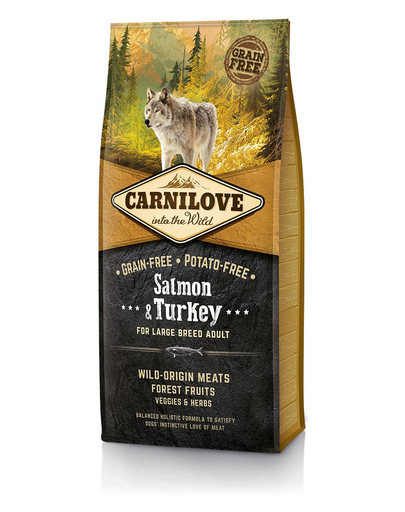 CARNILOVE Adult Large Breed hrana uscata caini adulti de rase mari, somon si curcan 12 kg CARNILOVE Adult Large Breed hrana uscata caini adulti de rase mari, somon si curcan 12 kg