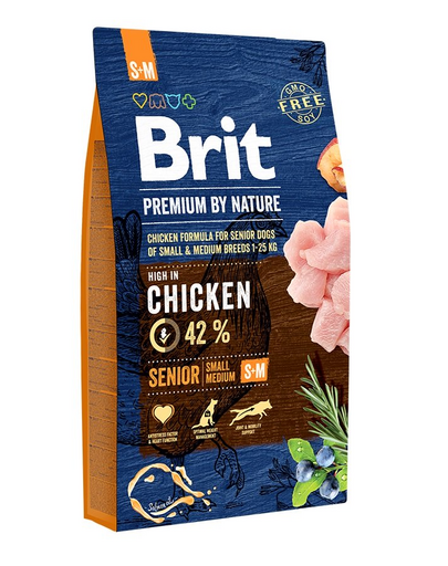 BRIT Premium By Nature Senior Small Medium S+M Hrana uscata pentru caini senior de talie mica sau medie 8 kg BRIT Premium By Nature Senior Small Medium S+M Hrana uscata pentru caini senior de talie mica sau medie 8 kg