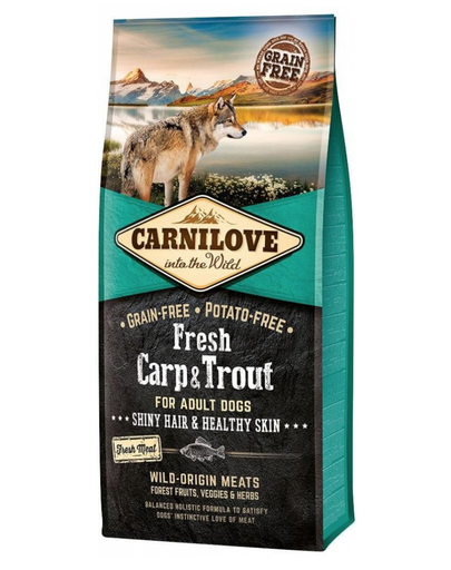 CARNILOVE Hrana uscata pentru caini adulti, cu pastrav si crap proaspat 12 kg CARNILOVE Hrana uscata pentru caini adulti, cu pastrav si crap proaspat 12 kg