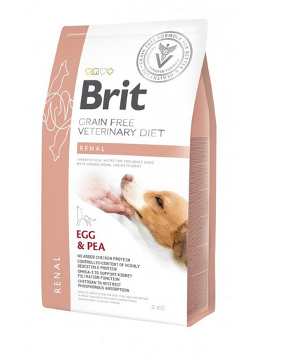 BRIT Veterinary Diets Dog Renal Dieta veterinara pentru caini adulti cu insuficienta renala, cu oua si mazare 2 kg BRIT Veterinary Diets Dog Renal Dieta veterinara pentru caini adulti cu insuficienta renala, cu oua si mazare 2 kg