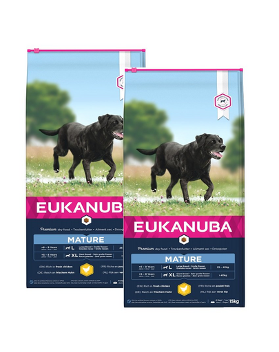 EUKANUBA Thriving Mature Large Breed Hrana uscata pentru caini senior, cu pui 30 kg (2 x 15kg) EUKANUBA Thriving Mature Large Breed Hrana uscata pentru caini senior, cu pui 30 kg (2 x 15kg)