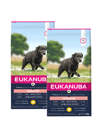 EUKANUBA Caring Senior Large Breed Hrana uscata pentru caini senior de talie mare, bogata in pui 30 kg (2 x 15kg) EUKANUBA Caring Senior Large Breed Hrana uscata pentru caini senior de talie mare, bogata in pui 30 kg (2 x 15kg)