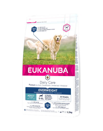 EUKANUBA Daily Care Overweight Adult Dog Hrana uscata pentru caini adulti supraponderali sau poststerilizati 2,3 kg EUKANUBA Daily Care Overweight Adult Dog Hrana uscata pentru caini adulti supraponderali sau poststerilizati 2,3 kg