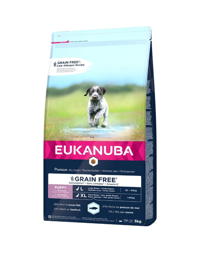 EUKANUBA Grain Free Puppy hrana uscata caini juniori talie mare, fara cereale 3 kg EUKANUBA Grain Free Puppy hrana uscata caini juniori talie mare, fara cereale 3 kg