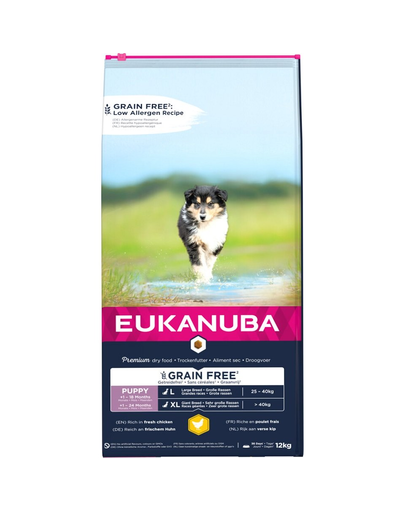 EUKANUBA Puppy Grain Free L 12 kg hrana fara cereale pentru catelusi de rase mari EUKANUBA Puppy Grain Free L 12 kg hrana fara cereale pentru catelusi de rase mari