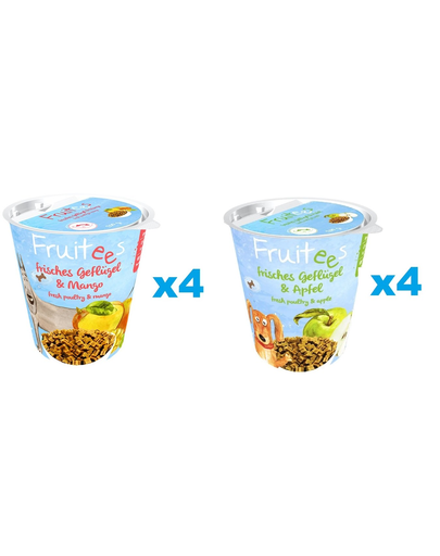 BOSCH Fruitees mix recompense caini 8x200 g, pasare si mango + pasare si mar BOSCH Fruitees mix recompense caini 8x200 g, pasare si mango + pasare si mar