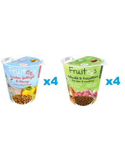 BOSCH Fruitees recompense caini mix 8 x 200 g pasare si mango + caprioara si merisor BOSCH Fruitees recompense caini mix 8 x 200 g pasare si mango + caprioara si merisor