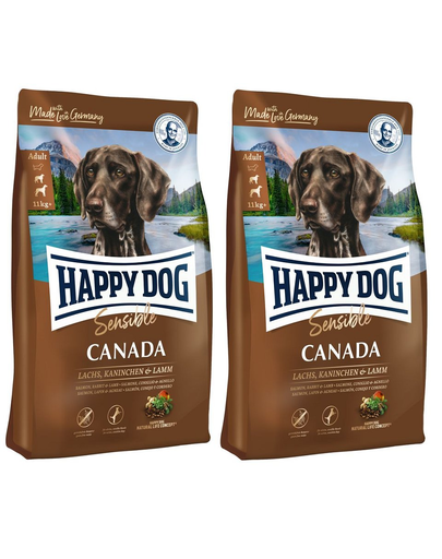 HAPPY DOG Supreme Canada iepure, miel si somon 8 kg(2 x 4 kg) hrana uscata caini cu nevoi energetice ridicate HAPPY DOG Supreme Canada iepure, miel si somon 8 kg(2 x 4 kg) hrana uscata caini cu nevoi energetice ridicate