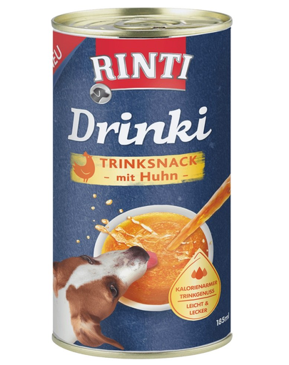RINTI Drinki hrana complementara lichida pentru caini 6x185 ml cu pui RINTI Drinki hrana complementara lichida pentru caini 6x185 ml cu pui