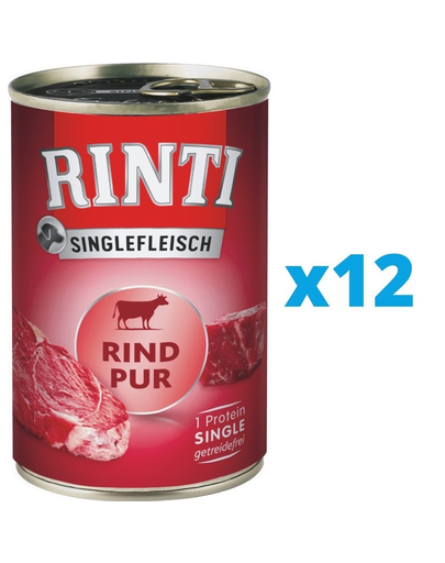 RINTI Singlefleisch Beef Pure hrana monoproteica cu vita 12 x 800 g pentru caini RINTI Singlefleisch Beef Pure hrana monoproteica cu vita 12 x 800 g pentru caini