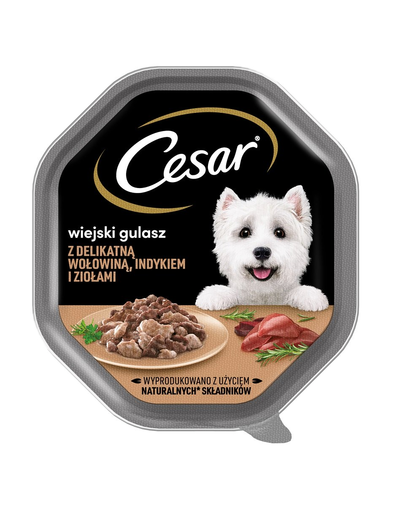 CESAR hrana umeda pentru caini adulti, cu vita, curcan si plante aromatice 14x150 g CESAR hrana umeda pentru caini adulti, cu vita, curcan si plante aromatice 14x150 g