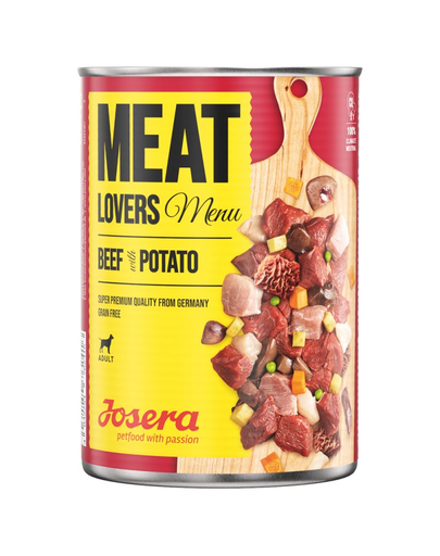 JOSERA Meatlovers Menu hrana umeda pentru caini, vita si cartofi 6x400 g JOSERA Meatlovers Menu hrana umeda pentru caini, vita si cartofi 6x400 g