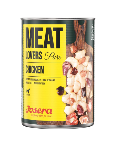 JOSERA Meatlovers Pure hrana umeda monoproteica pentru caini, cu pui 6x400 g JOSERA Meatlovers Pure hrana umeda monoproteica pentru caini, cu pui 6x400 g