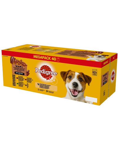 PEDIGREE Adult Hrana umeda caini, mix arome 40x100 g vita, miel, ficat si rata PEDIGREE Adult Hrana umeda caini, mix arome 40x100 g vita, miel, ficat si rata