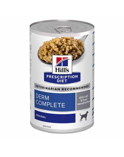 HILL'S Prescription Diet Canine Derm Complete 370 g Hrana umeda pentru caini cu reactii alergice HILL'S Prescription Diet Canine Derm Complete 370 g Hrana umeda pentru caini cu reactii alergice