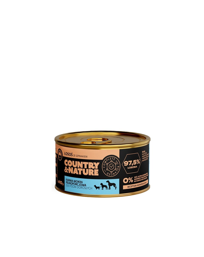 COUNTRY&NATURE Hrana umeda pentru caini, fara cereale, cu somon si spanac 410 g COUNTRY&NATURE Hrana umeda pentru caini, fara cereale, cu somon si spanac 410 g
