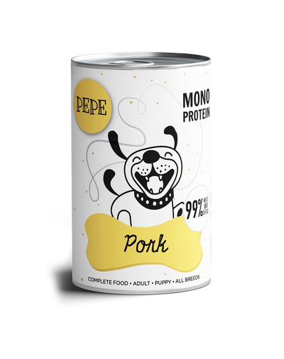 PAKA ZWIERZAKA PEPE Pork 99% (carne de porc) 400 g alimente monoproteice PAKA ZWIERZAKA PEPE Pork 99% (carne de porc) 400 g alimente monoproteice
