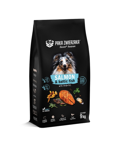 PAKA ZWIERZAKA Seven’th Heaven Salmon & baltic fish Adult 9 kg Hrana caini, cu somon si peste baltic PAKA ZWIERZAKA Seven’th Heaven Salmon & baltic fish Adult 9 kg Hrana caini, cu somon si peste baltic