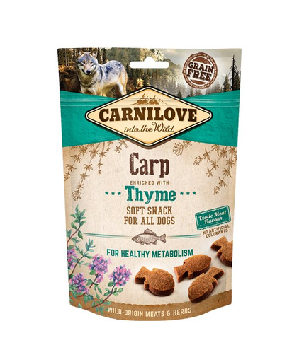 CARNILOVE Semi Moist Snacks recompense moi pentru caini, cu crap si cimbru 200 g CARNILOVE Semi Moist Snacks recompense moi pentru caini, cu crap si cimbru 200 g