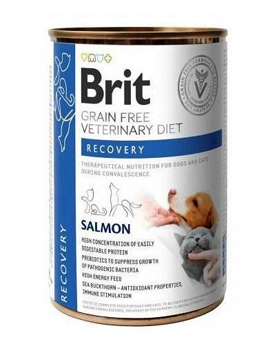 BRIT Veterinary Diet Recovery Salmon hrana caini si pisici in convalescenta 400 g BRIT Veterinary Diet Recovery Salmon hrana caini si pisici in convalescenta 400 g