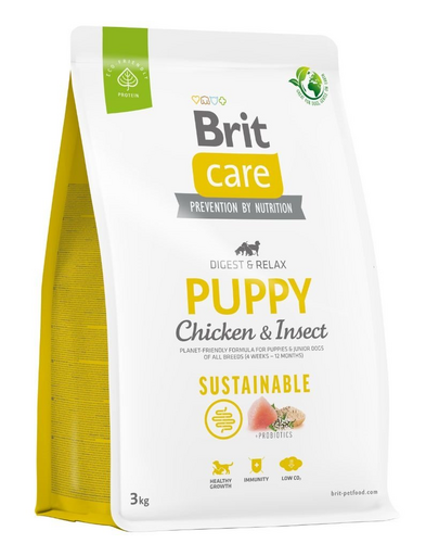 BRIT Care Sustainable Puppy 3 kg Hrana uscata pentru catei, cu pui si insecte BRIT Care Sustainable Puppy 3 kg Hrana uscata pentru catei, cu pui si insecte
