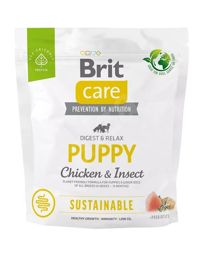 BRIT Care Sustainable Puppy 1 kg Hrana pentru catei, cu pui si insecte BRIT Care Sustainable Puppy 1 kg Hrana pentru catei, cu pui si insecte