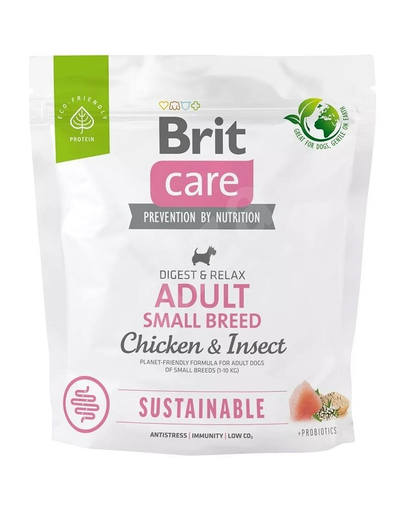 BRIT Care Sustainable Adult Small Breed 1 kg Hrana uscata pentru caini de talie mica, cu pui si insecte BRIT Care Sustainable Adult Small Breed 1 kg Hrana uscata pentru caini de talie mica, cu pui si insecte