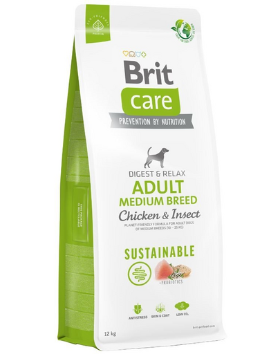 BRIT Care Sustainable Adult Medium Breed Hrana caini adulti, cu pui si insecte 12 kg BRIT Care Sustainable Adult Medium Breed Hrana caini adulti, cu pui si insecte 12 kg