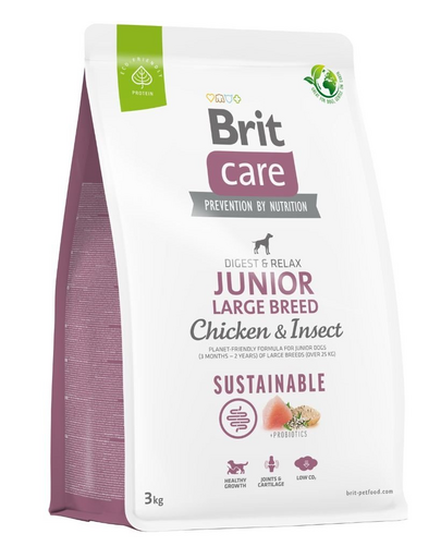 BRIT Care Sustainable Junior Large Breed 3 kg Hrana catei de talie mare, cu pui si insecte BRIT Care Sustainable Junior Large Breed 3 kg Hrana catei de talie mare, cu pui si insecte