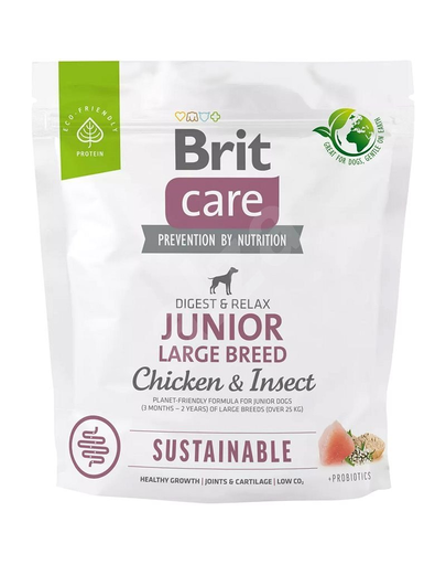 BRIT Care Sustainable Junior Large Breed 1 kg Hrana uscata catei de talie mare, cu pui si insecte BRIT Care Sustainable Junior Large Breed 1 kg Hrana uscata catei de talie mare, cu pui si insecte