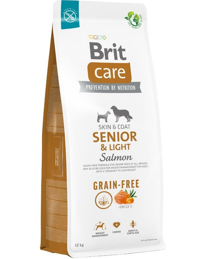 BRIT Care Grain-free Senior&Light Hrana pentru caini seniori, cu somon 12 kg BRIT Care Grain-free Senior&Light Hrana pentru caini seniori, cu somon 12 kg