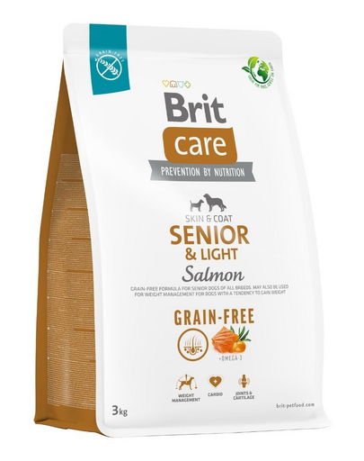 BRIT Care Grain-free Senior&Light 3 kg Hrana uscata pentru caini seniori si cu tendinta de ingrasare, cu somon BRIT Care Grain-free Senior&Light 3 kg Hrana uscata pentru caini seniori si cu tendinta de ingrasare, cu somon
