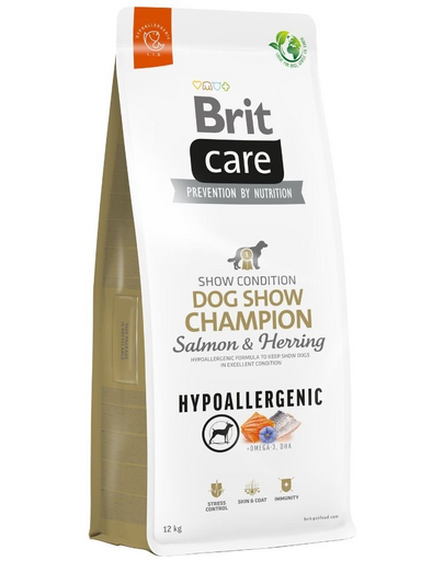BRIT Care Hypoallergenic Dog Show Champion Hrana uscata caini de expozitie, cu somon 12 kg BRIT Care Hypoallergenic Dog Show Champion Hrana uscata caini de expozitie, cu somon 12 kg