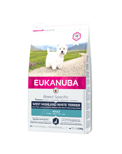 EUKANUBA Adult Breed Specific West Highland Terrier Chicken hrana uscata caini adulti 2.5 kg EUKANUBA Adult Breed Specific West Highland Terrier Chicken hrana uscata caini adulti 2.5 kg