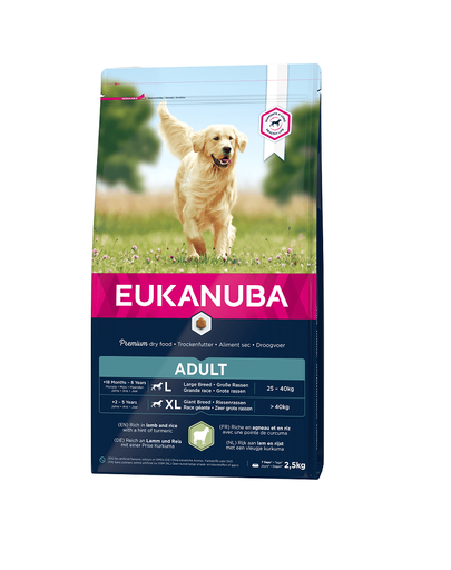 EUKANUBA Adult Large Breeds Lamb & Rice hrana uscata caini adulti talie mare, miel si orez 2.5 kg EUKANUBA Adult Large Breeds Lamb & Rice hrana uscata caini adulti talie mare, miel si orez 2.5 kg